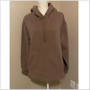 Athleta Brown Hoodie Pullover Sweatshirt Soft Fleece Women's Size L